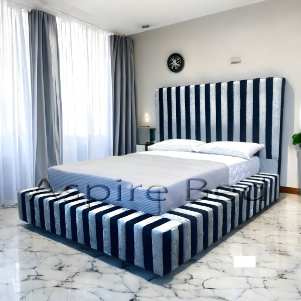 2024  Luxury Zebra Style Ambassador Bed with Optional Ottoman Storage