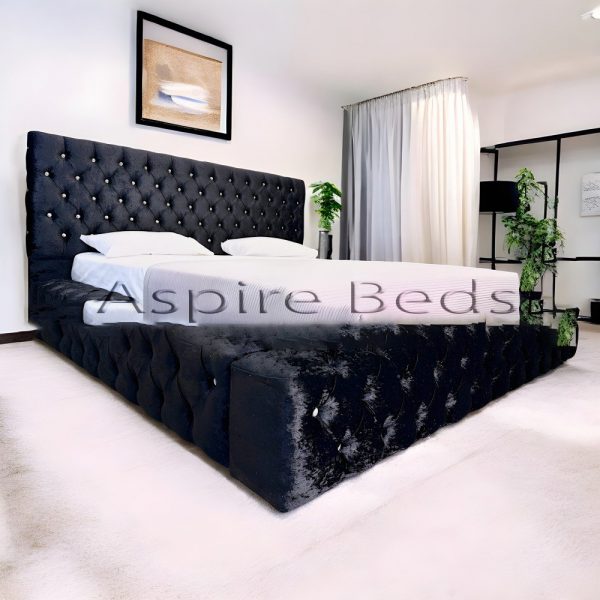 2024 York Buttoned Ambassador Chesterfield  Bed Frame with Optional Ottoman Storage