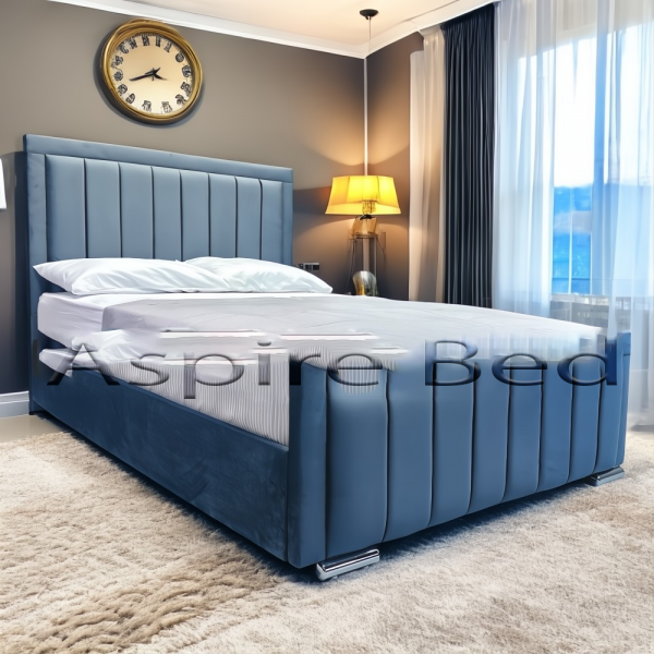 2025 Hilton Upholstered Designer Bed Frame With Optional Ottoman Storage