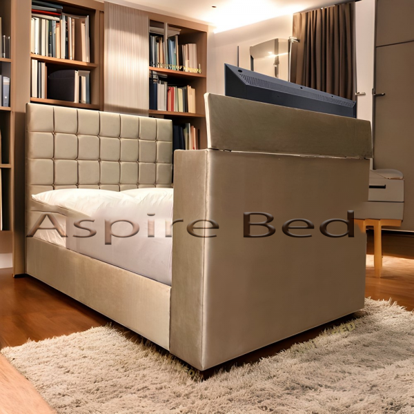2025 Milan Style TV Bed Frame with Optional Ottoman Storage