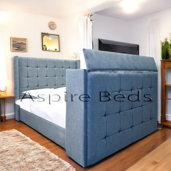 2025 Alpha TV Bed Frame with Optional Ottoman Storage and USB Charging